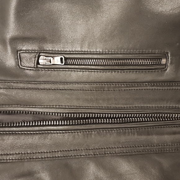 Michael Kors Large Mens Black Genuine Leather Jacket - Picture 6 of 8